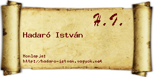 Hadaró István névjegykártya